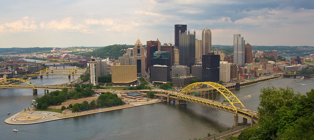 Pittsburgh skyline and rivers viewed from Mount Washington